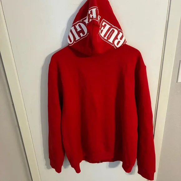 True Religion Red Zip Up Hoodie NWT - Picture 2 of 8